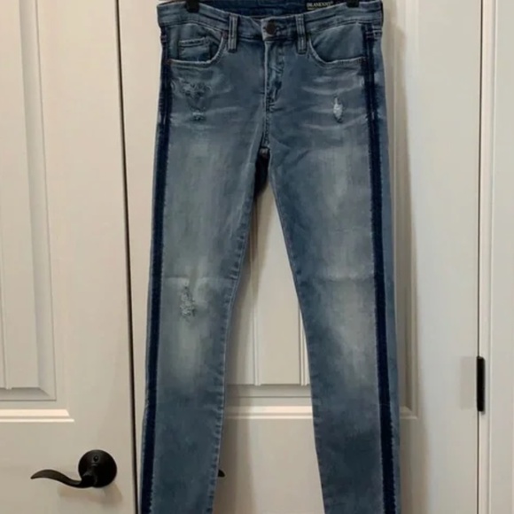 BLANK NYC Side Stripe Tuxedo Skinny Classic Raw Hem Jean 27 - Picture 3 of 10